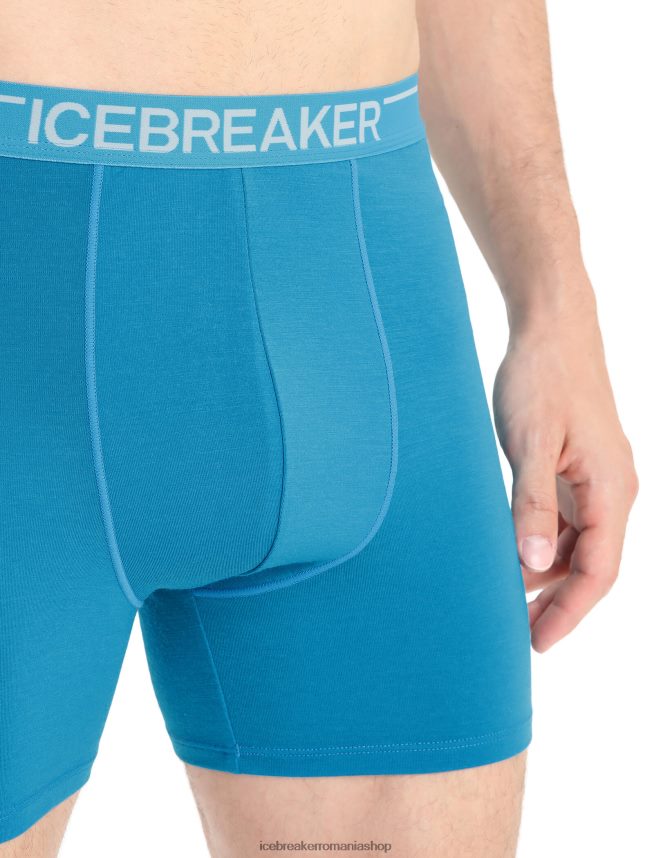 Icebreaker îmbrăcăminte geo albastru bărbați boxeri din merino anatomica DL46T112