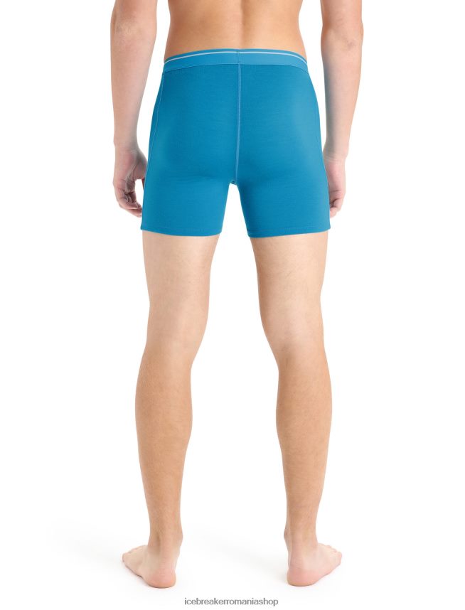 Icebreaker îmbrăcăminte geo albastru bărbați boxeri din merino anatomica cu musca DL46T100