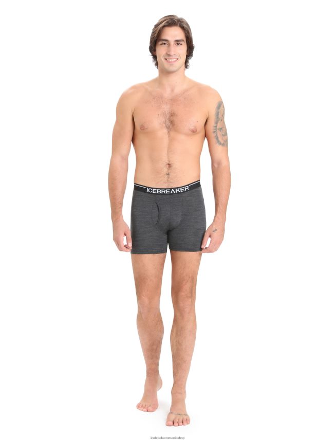 Icebreaker îmbrăcăminte jet heather bărbați boxeri din merino anatomica cu musca DL46T95