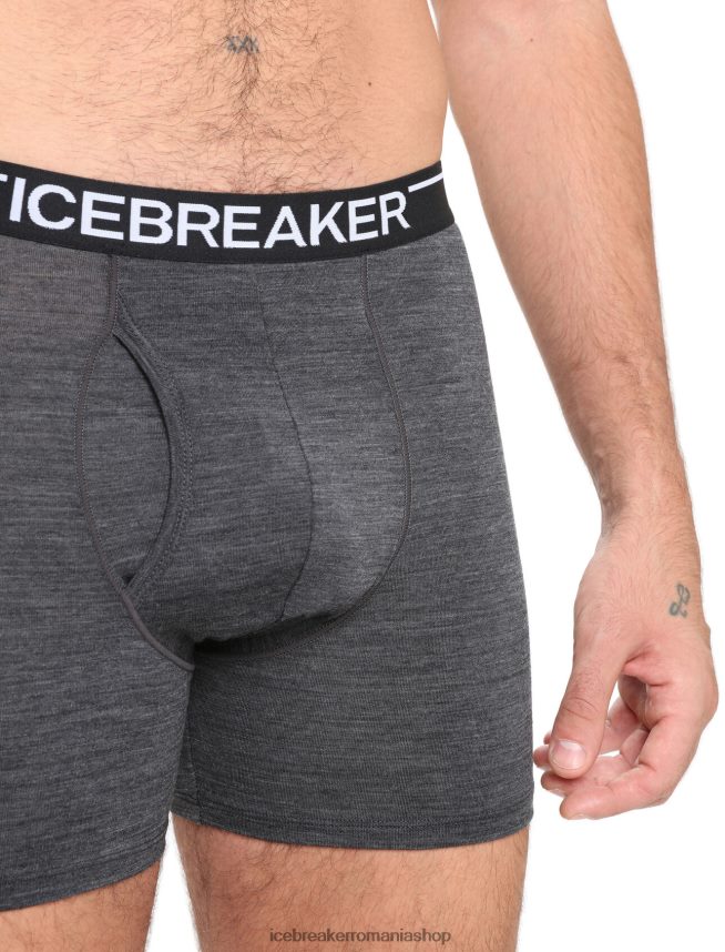 Icebreaker îmbrăcăminte jet heather bărbați boxeri din merino anatomica cu musca DL46T95