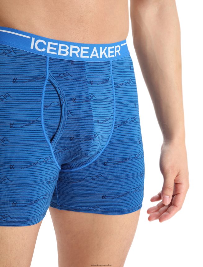 Icebreaker îmbrăcăminte lazurit/marina de la miezul noptii bărbați boxeri din merino anatomica cu musca DL46T99