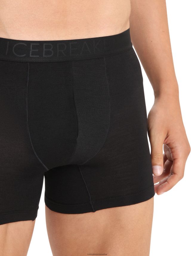 Icebreaker îmbrăcăminte negru bărbați boxeri cool-lite din merino anatomica DL46T101