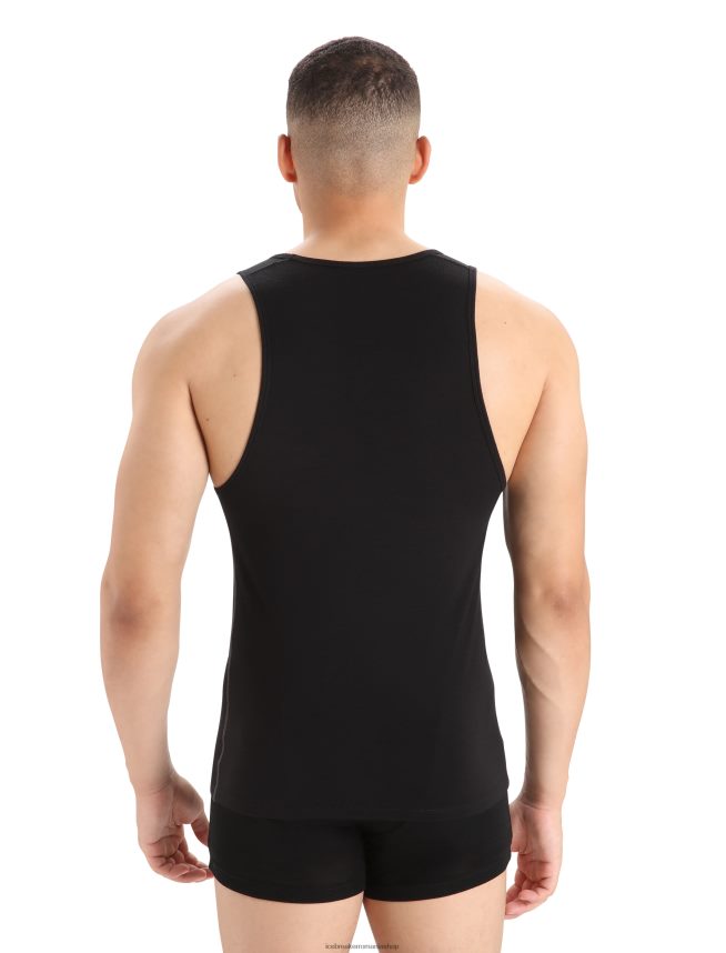 Icebreaker îmbrăcăminte negru bărbați maiou merino anatomica DL46T125