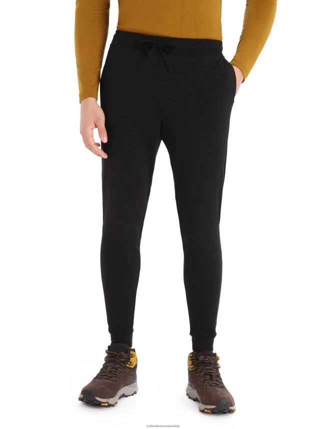 Icebreaker îmbrăcăminte negru bărbați jogger din merino zoneknit DL46T251