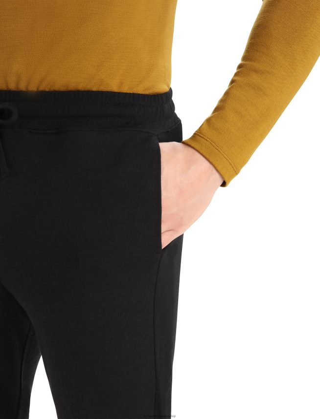 Icebreaker îmbrăcăminte negru bărbați jogger din merino zoneknit DL46T251