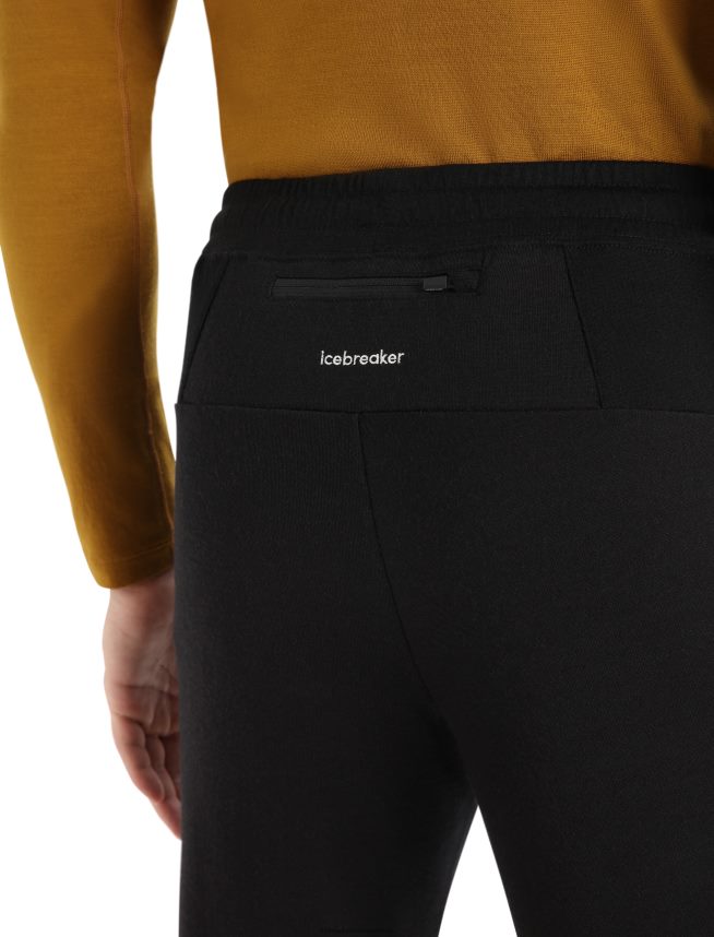 Icebreaker îmbrăcăminte negru bărbați jogger din merino zoneknit DL46T251