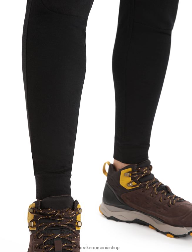 Icebreaker îmbrăcăminte negru bărbați jogger din merino zoneknit DL46T251