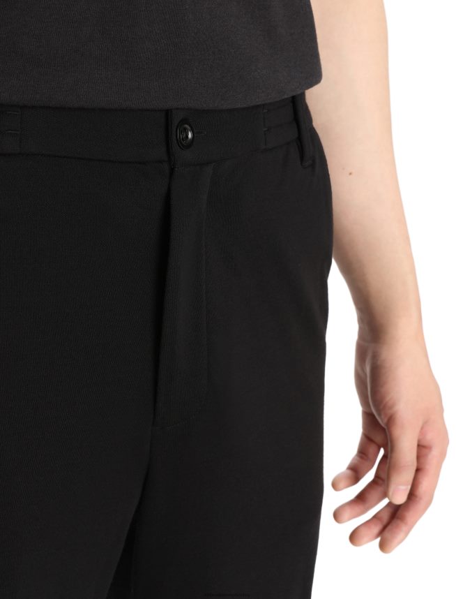 Icebreaker îmbrăcăminte negru bărbați pantaloni interlock merinofin DL46T256