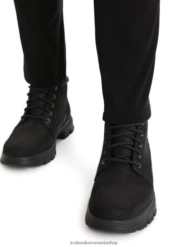 Icebreaker îmbrăcăminte negru bărbați pantaloni interlock merinofin DL46T256