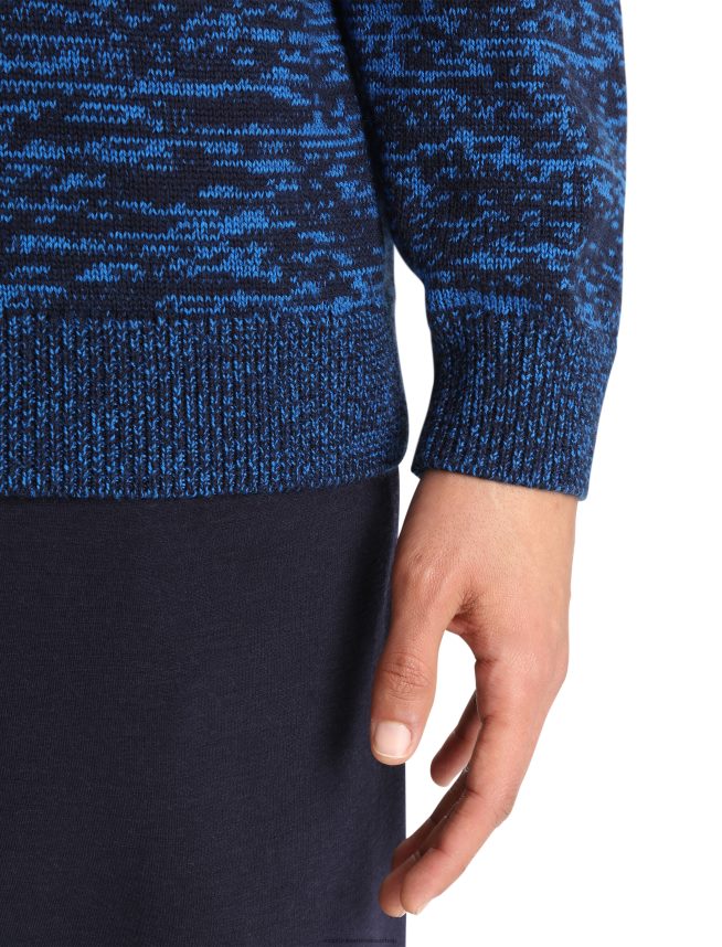 Icebreaker îmbrăcăminte miezul nopții bleumarin/lazurit bărbați pulover merino barein crewe DL46T362