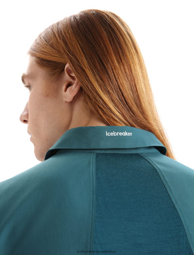 Icebreaker îmbrăcăminte glorie verde bărbați top cu mânecă lungă merino hike DL46T190