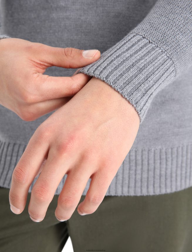 Icebreaker îmbrăcăminte gritstone heather bărbați top din merino waypoint cu mânecă lungă cu jumătate de fermoar DL46T417