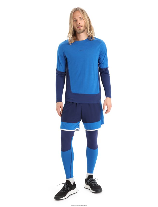 Icebreaker îmbrăcăminte lazurite/marina regală bărbați tricou zoneknit merinos cu maneca lunga DL46T200