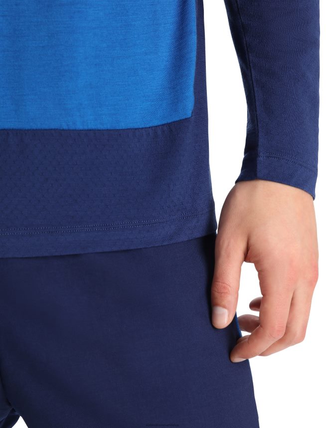 Icebreaker îmbrăcăminte lazurite/marina regală bărbați tricou zoneknit merinos cu maneca lunga DL46T200