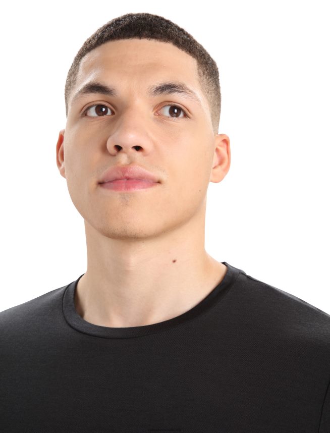 Icebreaker îmbrăcăminte negru bărbați tricou cu mânecă lungă merino sphere ii DL46T187