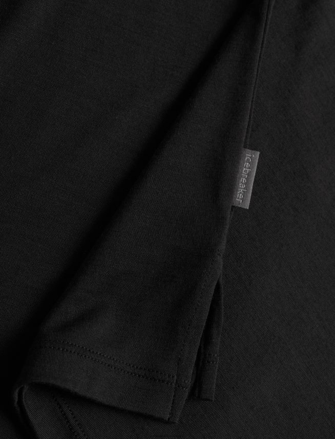 Icebreaker îmbrăcăminte negru bărbați tricou cu mânecă lungă merino sphere ii DL46T187