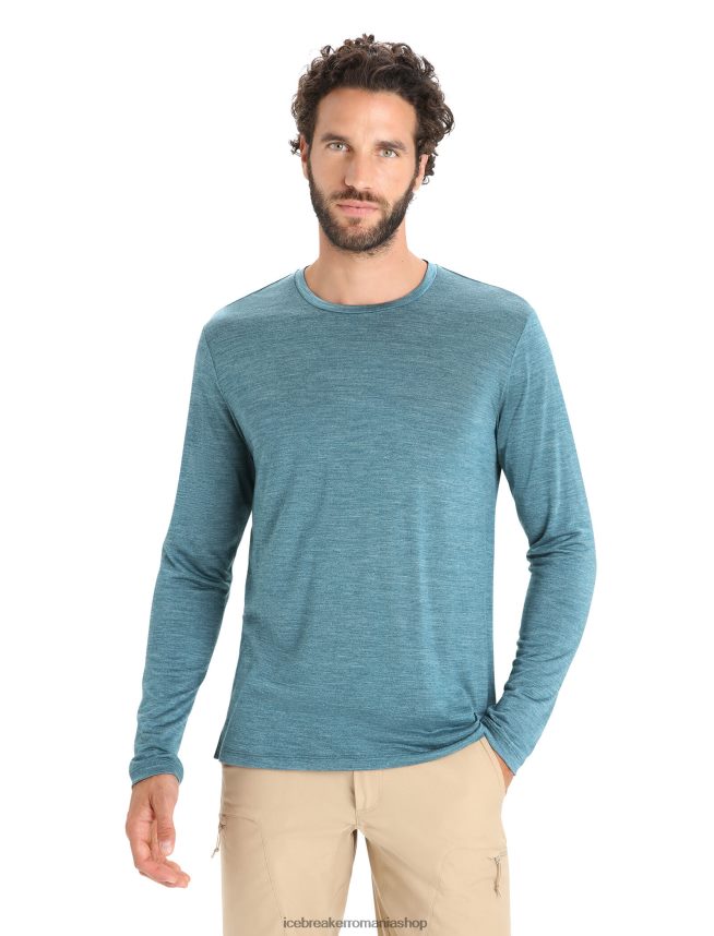 Icebreaker îmbrăcăminte slava verde erica bărbați tricou cu mânecă lungă merino sphere ii DL46T188