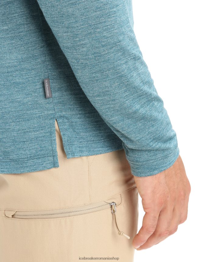 Icebreaker îmbrăcăminte slava verde erica bărbați tricou cu mânecă lungă merino sphere ii DL46T188