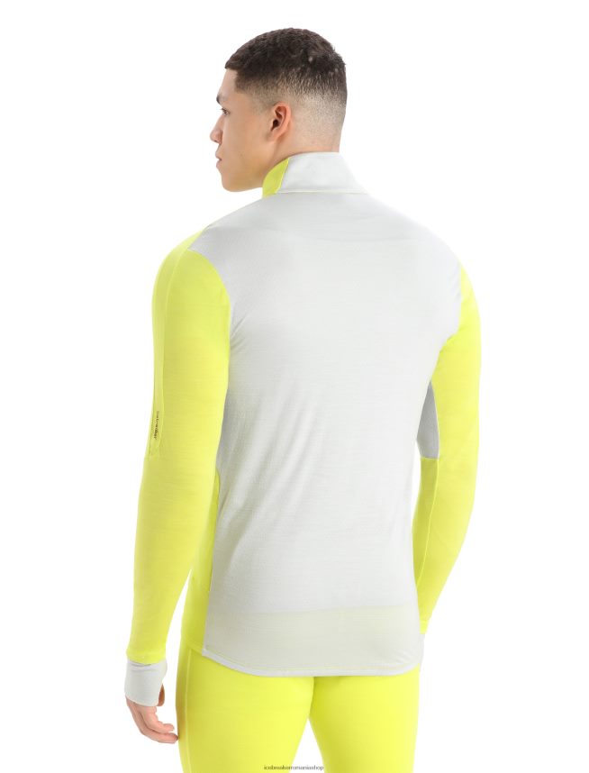 Icebreaker îmbrăcăminte strălucire/eter bărbați top cu fermoar cu mânecă lungă din merino zoneknit DL46T413