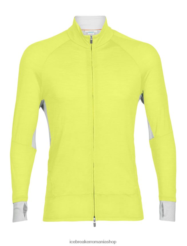 Icebreaker îmbrăcăminte strălucire/eter bărbați top cu fermoar cu mânecă lungă din merino zoneknit DL46T413