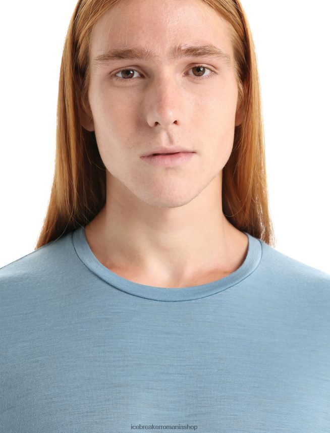 Icebreaker îmbrăcăminte albastru astral bărbați tricou cu mânecă scurtă merino tech lite ii DL46T27