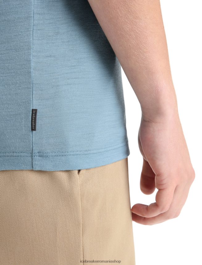 Icebreaker îmbrăcăminte albastru astral bărbați tricou cu mânecă scurtă merino tech lite ii DL46T27