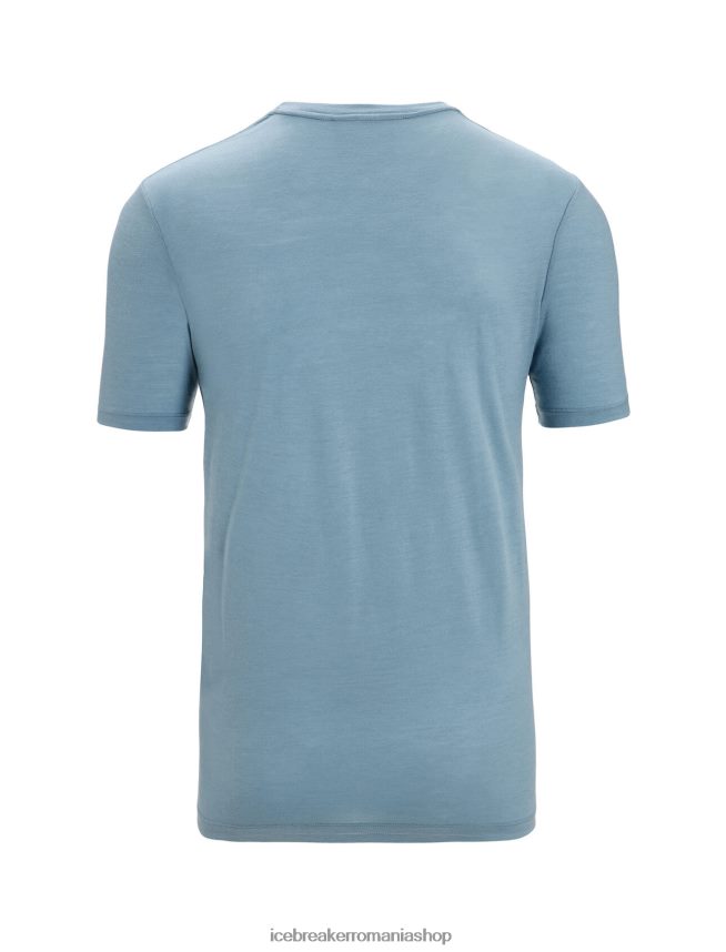 Icebreaker îmbrăcăminte albastru astral bărbați tricou cu mânecă scurtă merino tech lite ii DL46T27
