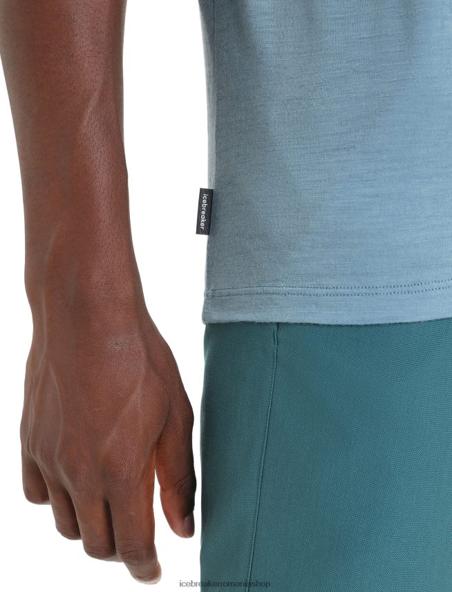 Icebreaker îmbrăcăminte albastru astral bărbați tricou cu mânecă scurtă merino tech lite ii earth DL46T90