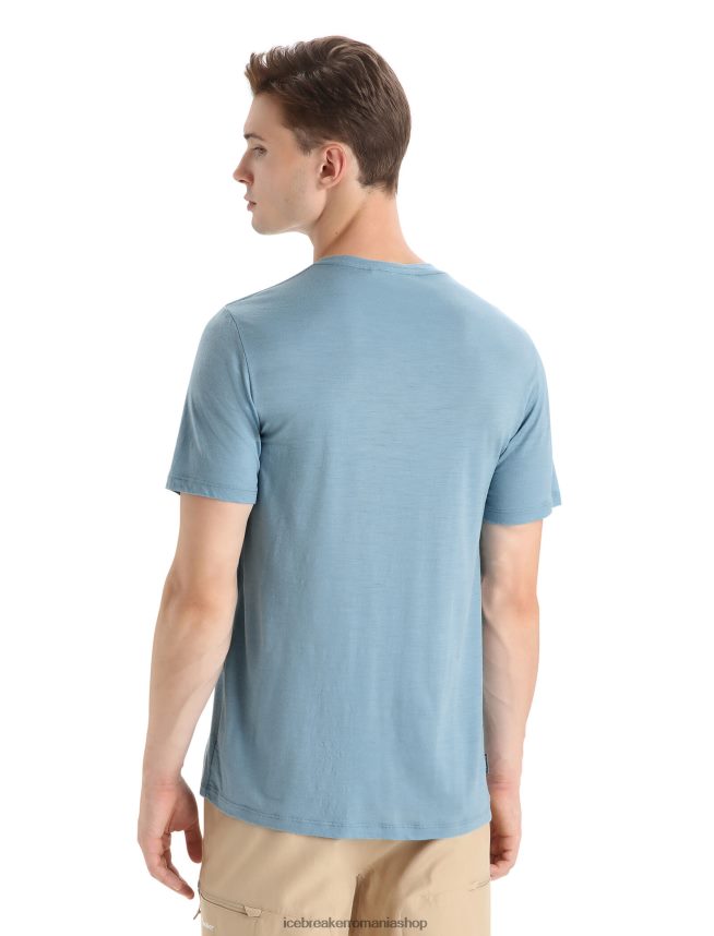 Icebreaker îmbrăcăminte albastru astral bărbați tricou cu mânecă scurtă merino tech lite ii polar paddle DL46T65