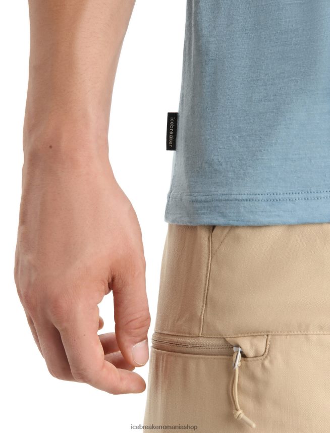 Icebreaker îmbrăcăminte albastru astral bărbați tricou cu mânecă scurtă merino tech lite ii polar paddle DL46T65