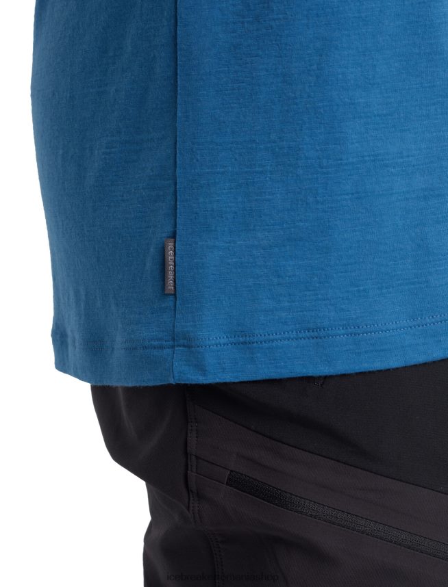 Icebreaker îmbrăcăminte azul bărbați tricou cu mânecă scurtă merino tech lite ii forest wall DL46T478