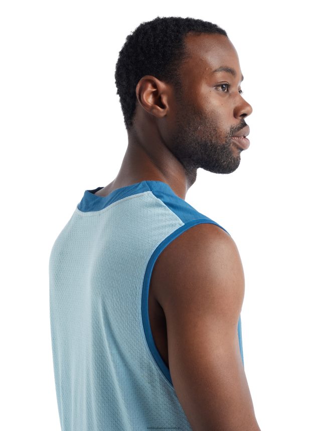 Icebreaker îmbrăcăminte azul/haze bărbați rezervor zoneknit merinos DL46T490