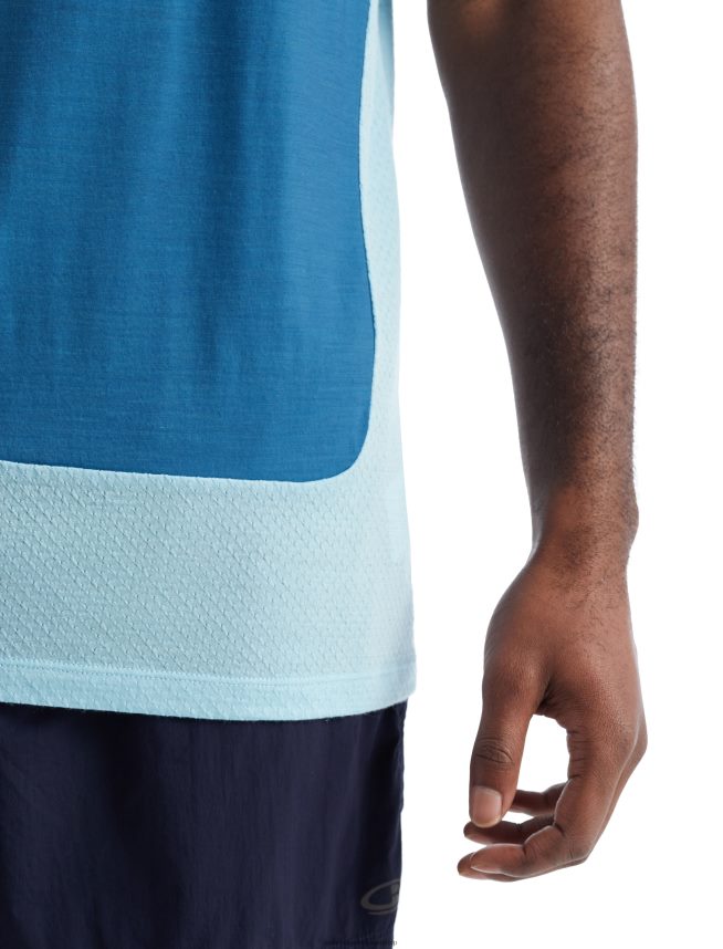 Icebreaker îmbrăcăminte azul/haze bărbați rezervor zoneknit merinos DL46T490