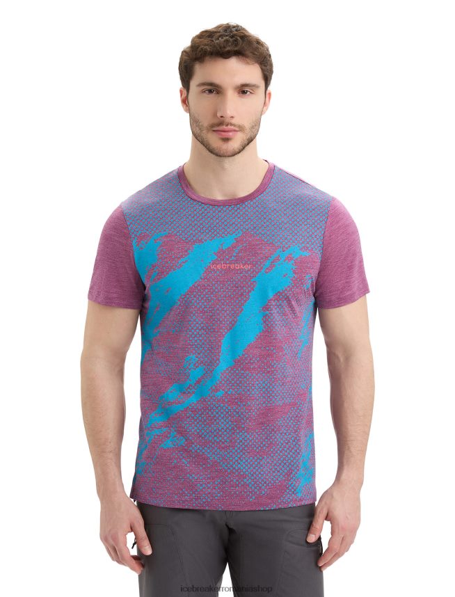 Icebreaker îmbrăcăminte du-te berry heather bărbați tricou cu mânecă scurtă merino sphere ii traseu DL46T43