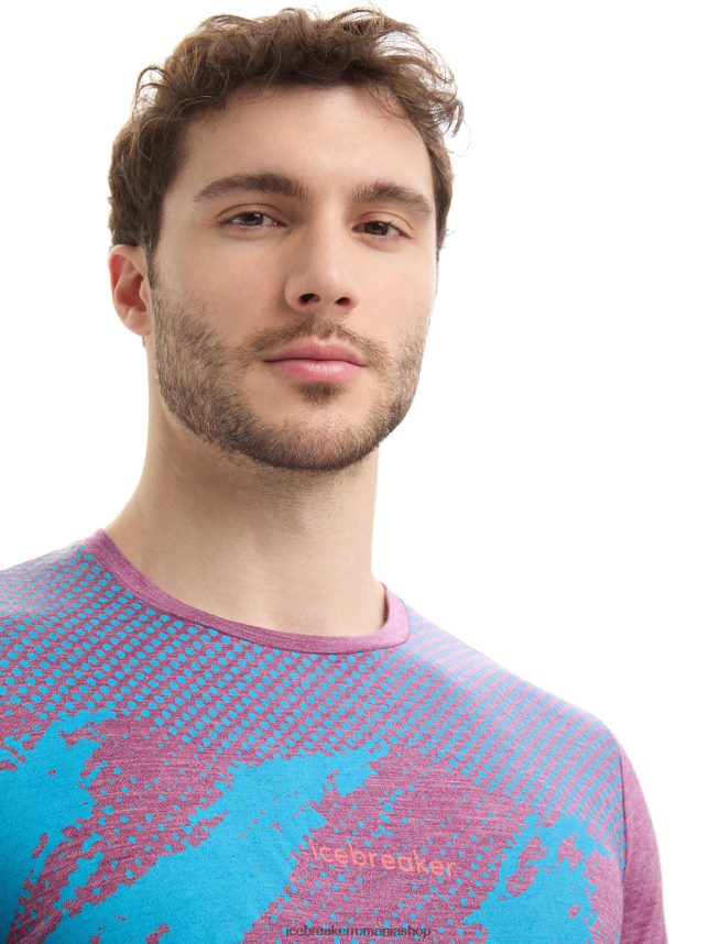 Icebreaker îmbrăcăminte du-te berry heather bărbați tricou cu mânecă scurtă merino sphere ii traseu DL46T43