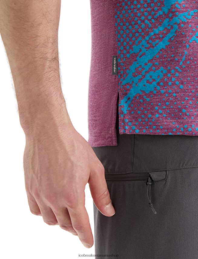 Icebreaker îmbrăcăminte du-te berry heather bărbați tricou cu mânecă scurtă merino sphere ii traseu DL46T43
