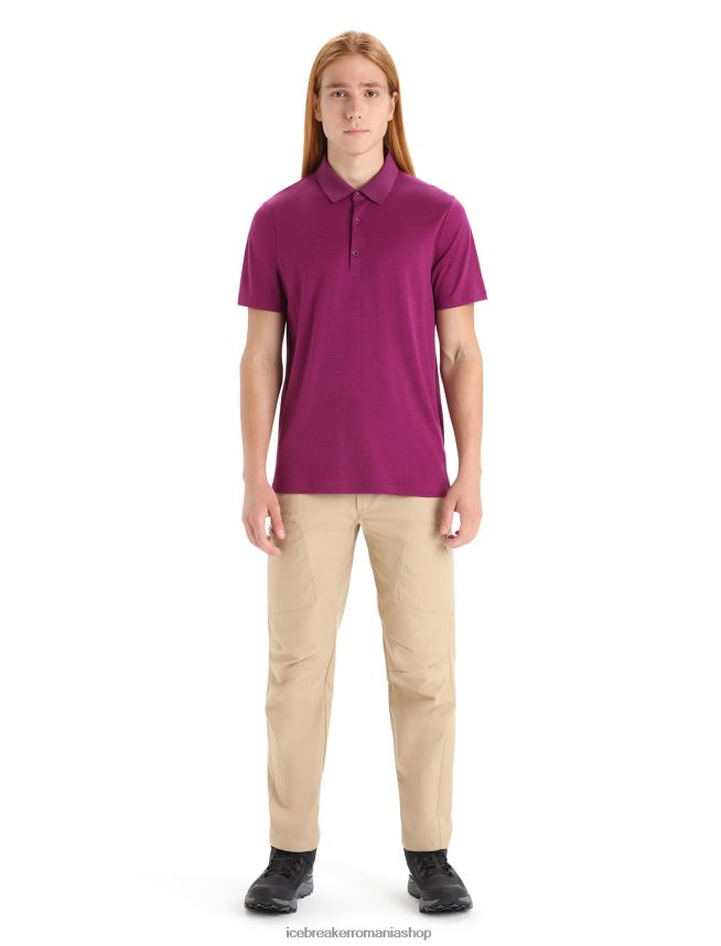 Icebreaker îmbrăcăminte du-te boabe bărbați polo cu mânecă scurtă merino tech lite ii DL46T42