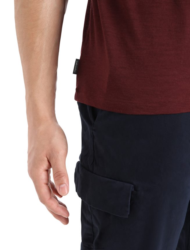 Icebreaker îmbrăcăminte espresso bărbați tricou cu mânecă scurtă merino tech lite ii geologie montană DL46T382