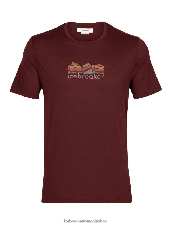 Icebreaker îmbrăcăminte espresso bărbați tricou cu mânecă scurtă merino tech lite ii geologie montană DL46T382