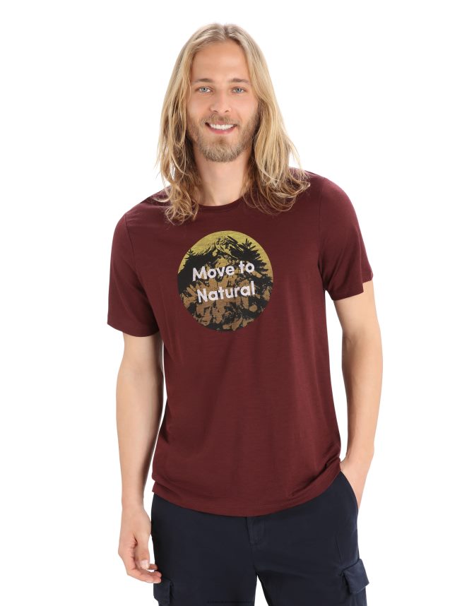 Icebreaker îmbrăcăminte espresso bărbați tricou cu mânecă scurtă merino tech lite ii natural alps DL46T368