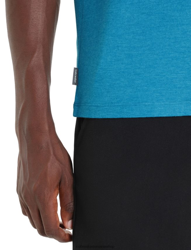 Icebreaker îmbrăcăminte geo albastru bărbați merino central clasic tricou cu maneca scurta otter paddle DL46T61