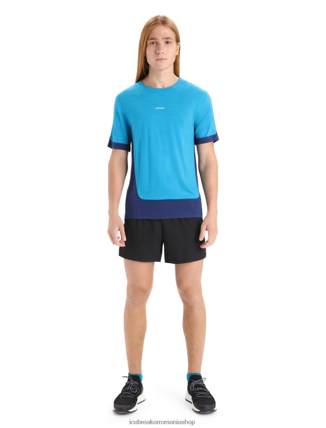 Icebreaker îmbrăcăminte geo blue/royal navy bărbați tricou zoneknit merinos cu maneca scurta DL46T71