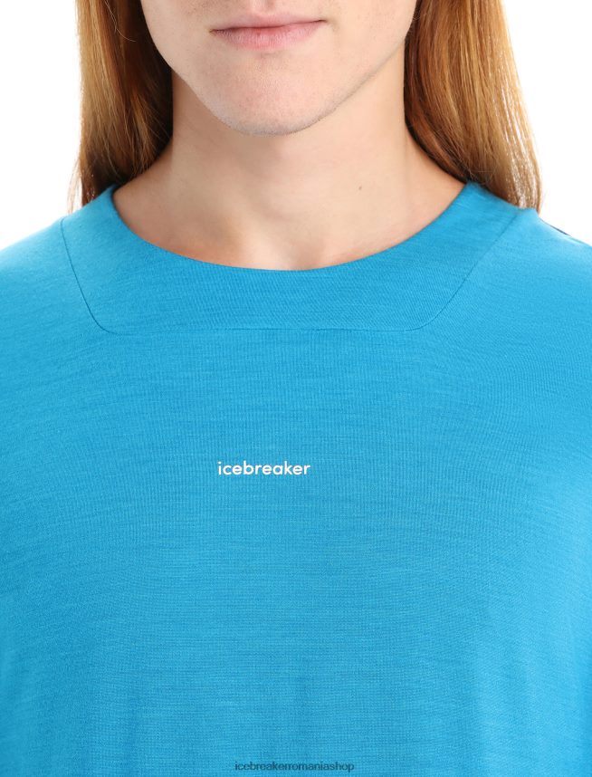 Icebreaker îmbrăcăminte geo blue/royal navy bărbați tricou zoneknit merinos cu maneca scurta DL46T71