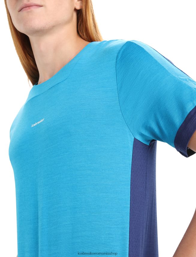 Icebreaker îmbrăcăminte geo blue/royal navy bărbați tricou zoneknit merinos cu maneca scurta DL46T71