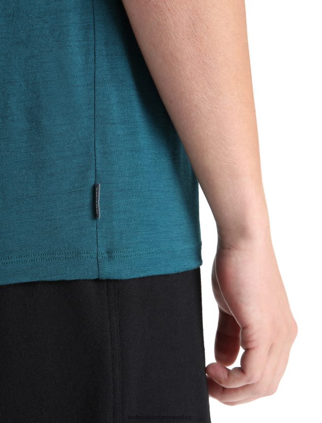 Icebreaker îmbrăcăminte glorie verde bărbați merino tech lite ii tricou cu maneca scurta cadence paths DL46T58