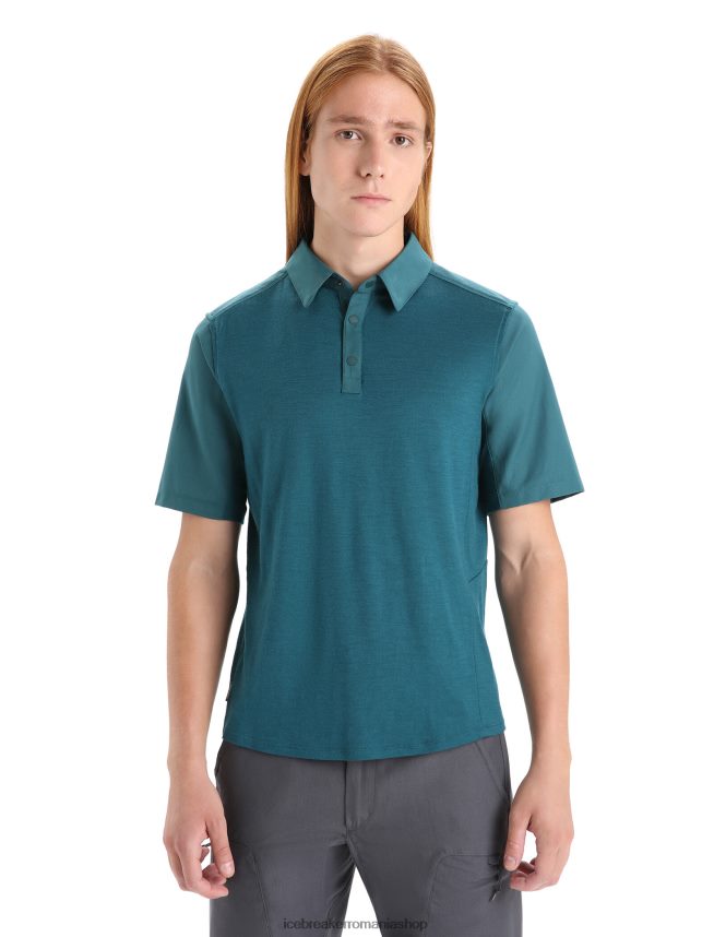 Icebreaker îmbrăcăminte glorie verde bărbați top cu mânecă scurtă merino hike DL46T86