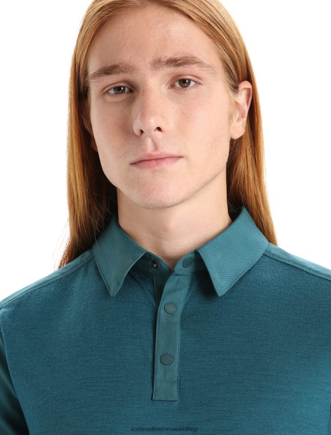 Icebreaker îmbrăcăminte glorie verde bărbați top cu mânecă scurtă merino hike DL46T86