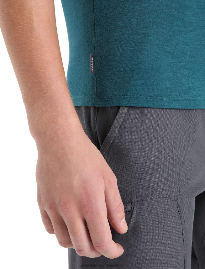 Icebreaker îmbrăcăminte glorie verde bărbați top cu mânecă scurtă merino hike DL46T86