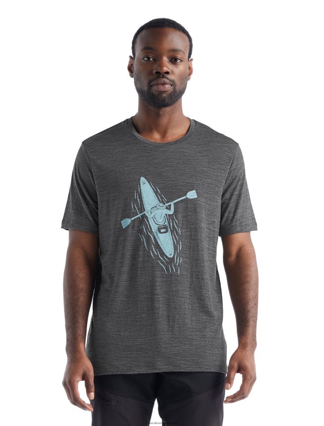 Icebreaker îmbrăcăminte gritstone heather bărbați linii de tricouri cu mânecă scurtă merino tech lite ii DL46T475