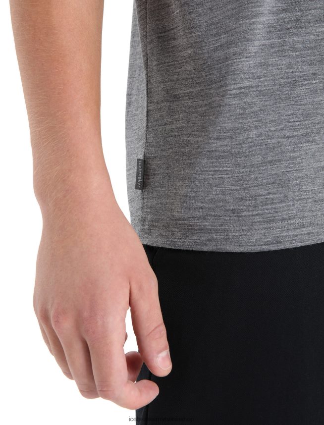 Icebreaker îmbrăcăminte gritstone heather bărbați polo cu mânecă scurtă din merino Drayden DL46T12